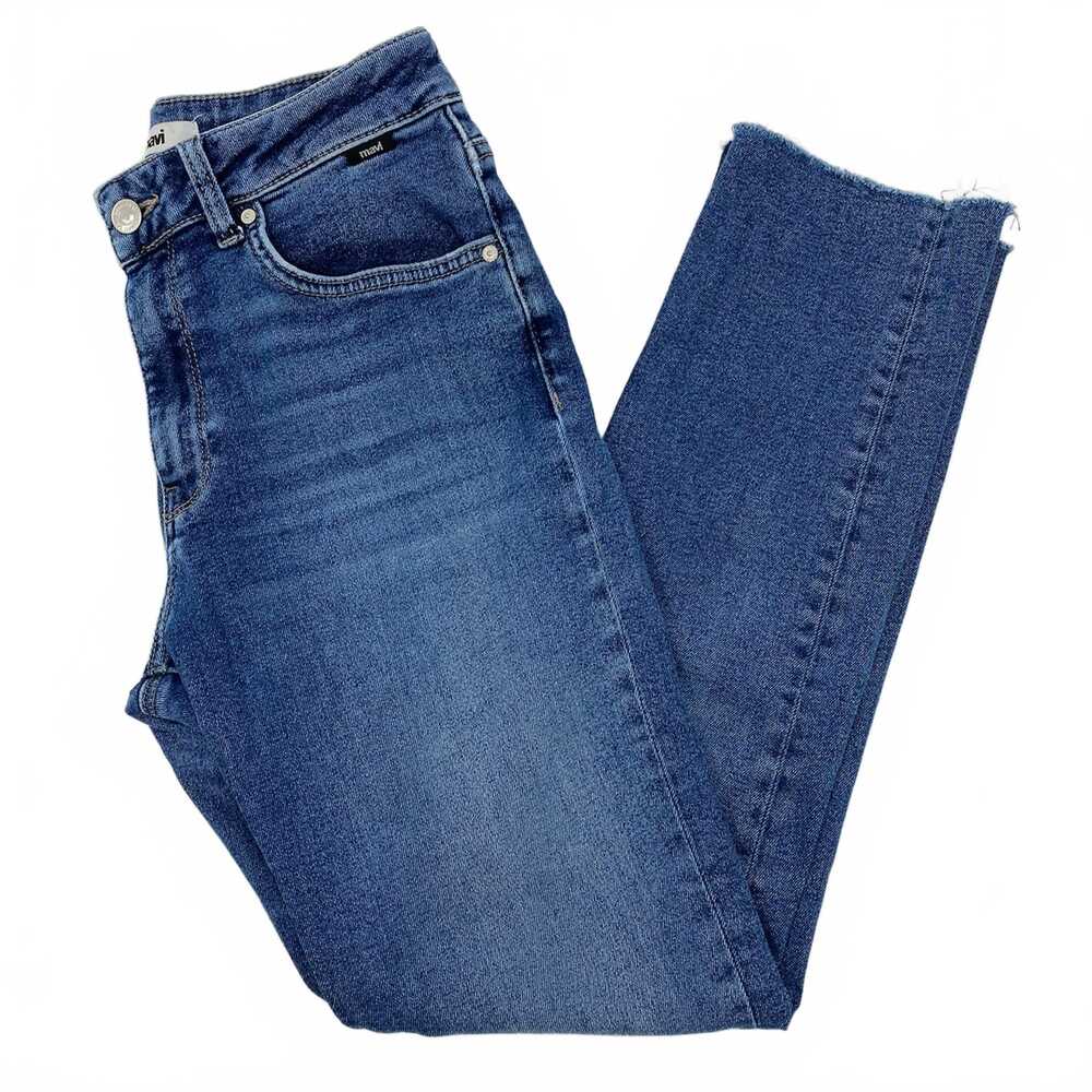 Mavi Blue Medium Wash High Rise Slim Straight Jeans | Regular 26